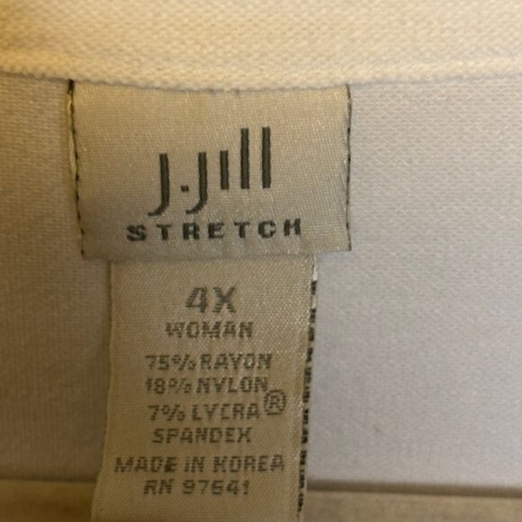 J. Jill  Blouse Women's Size 4x Stretch Artsy Buttons Plus Size White - Picture 3 of 3